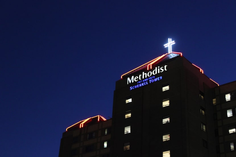 Pat and Pete Schenkel Tower at Methodist Dallas Medical Center is part of city's skyline. In...