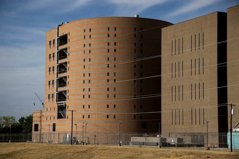 The North Tower Detention Facility (left) as part of the Lew Sterrett Justice Center...