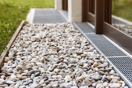 French drain and drainage Surface system for storm water around perimeter of house