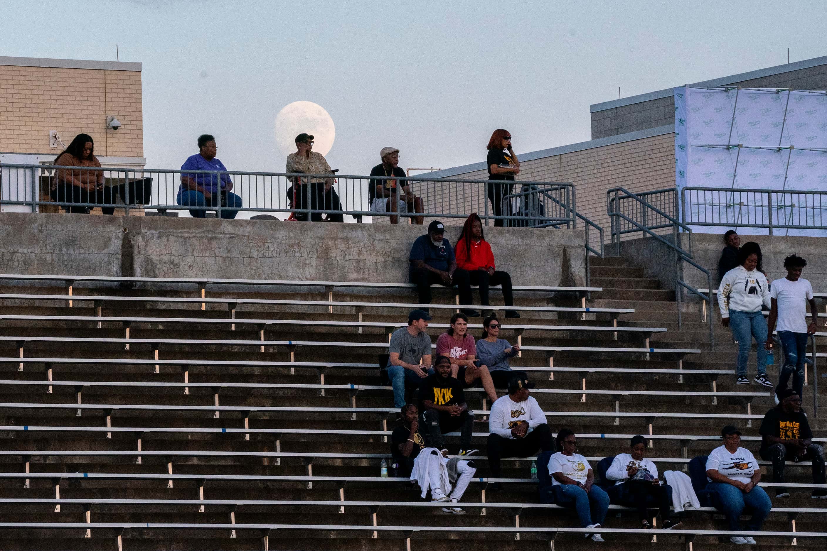 South Oak Cliff fans wait for the start of a high school football game against Kimball on...