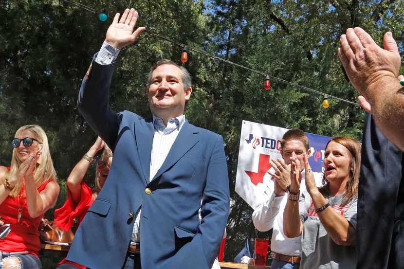 Sen.Ted Cruz campaigned at the Katy Trail Ice House Outpost in Plano on Oct. 4.