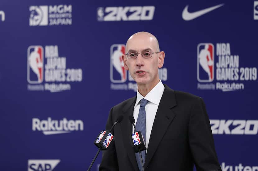 Commissioner of the National Basketball Association (NBA) Adam Silver speaks during a press...