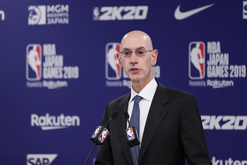 Commissioner of the National Basketball Association (NBA) Adam Silver speaks during a press...