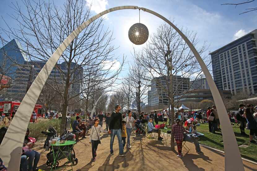 Families took advantage of mild temperatures during March to enjoy Klyde Warren Park in...