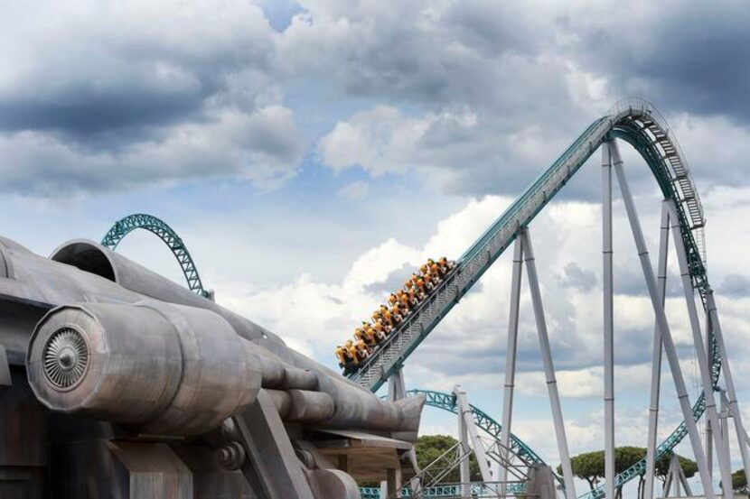 
Roller coaster options include a futuristic corkscrew roller coaster connected to a...