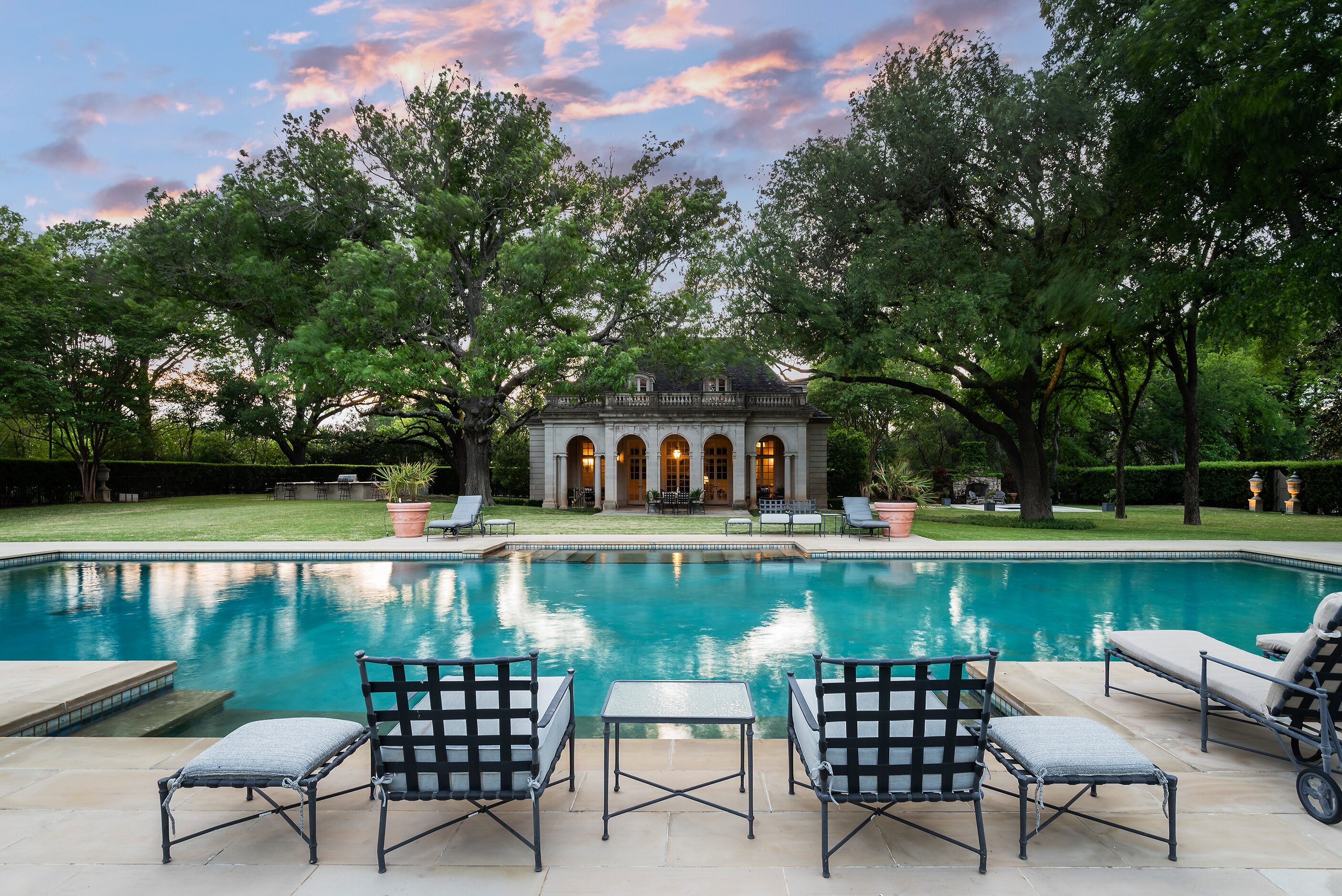 The swimming pool at the Crespi Estate.