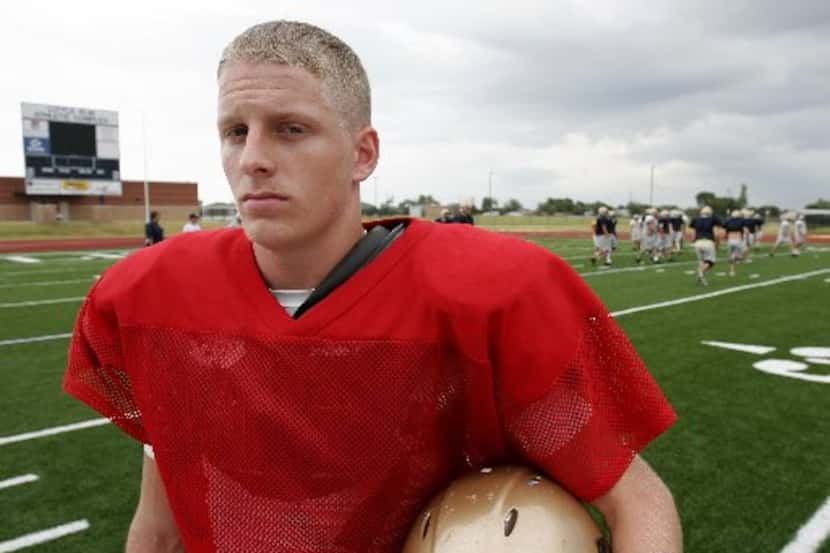 ORG XMIT: *S0421231719* Quarterback Cole Beasley just before practice at the Little Elm High...