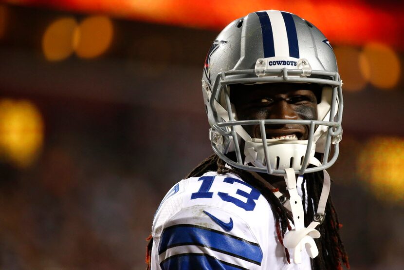 LANDOVER, MD - DECEMBER 7: Wide receiver Lucky Whitehead #13 of the Dallas Cowboys looks on...