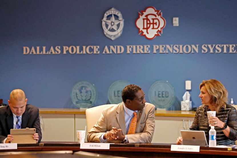 Dallas Police and Fire Pension System board members at a meeting on October 2016. (Jae S....