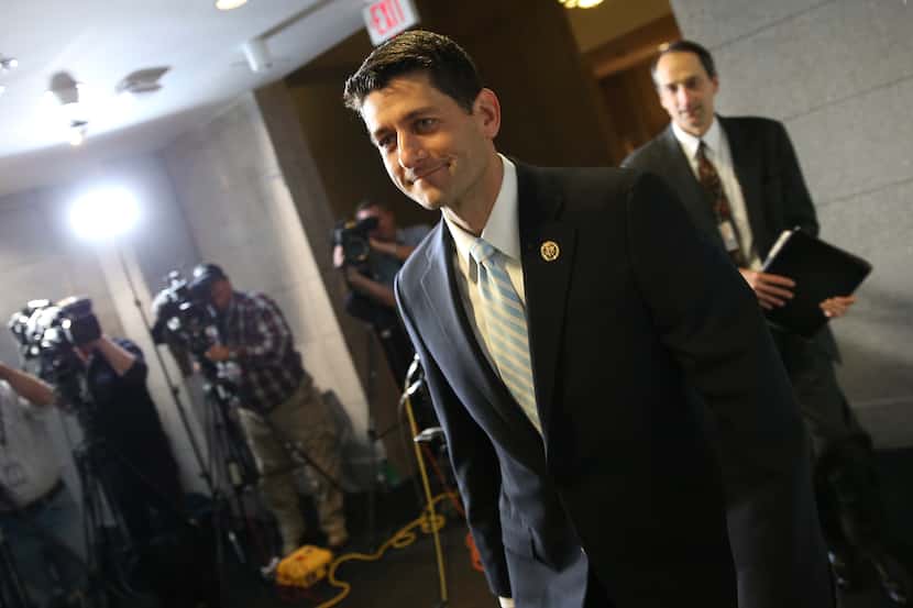 WASHINGTON, DC - OCTOBER 20:  U.S. Rep. Paul Ryan (R-WI) walks to a meeting with House...