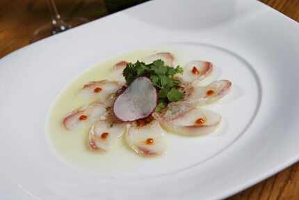 Fluke tiradito is one of the classic cold dishes at Nobu in Uptown Dallas.