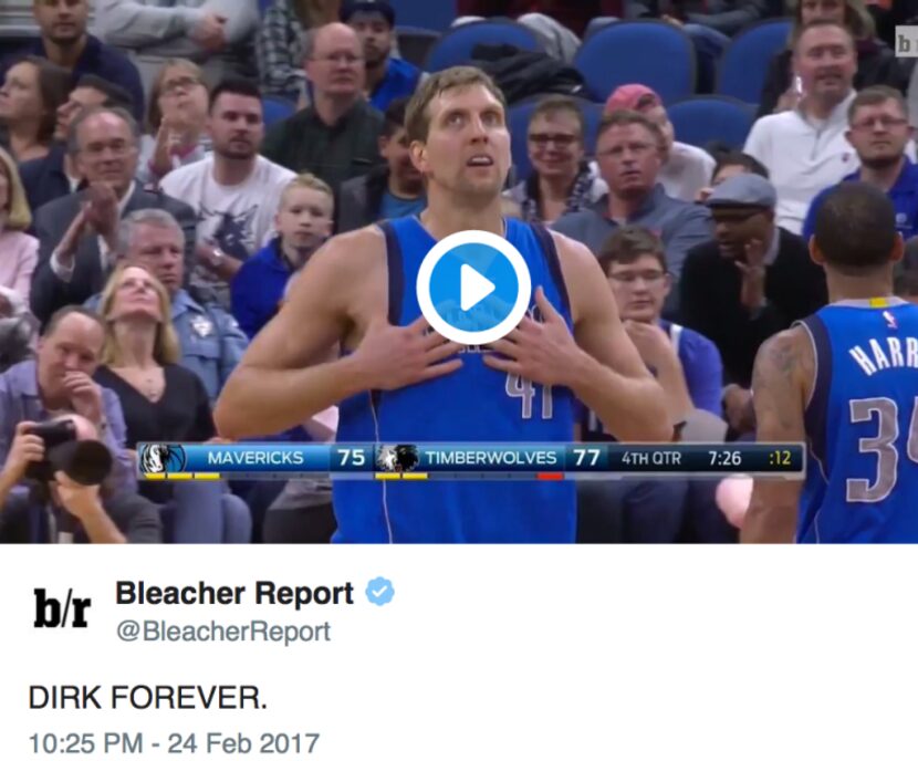 Screenshot of Bleacher Report's tweet