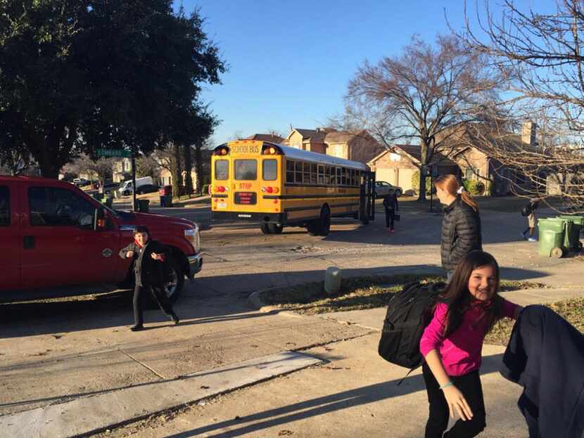 
Xiomara Salazar (right), 10, raced to see her family’s new rental home as she arrived home...