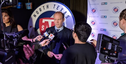 FC Dallas and North Texas Soccer Club owner Dan Hunt talks to the media.