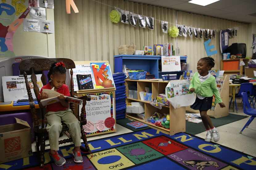  Head Start & Preschool Program students read books at Pleasant Run Elementary in Lancaster,...