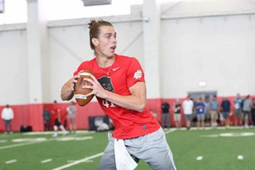 Pearland senior quarterback Connor Blumrick, seen here at one of The Opening's regional...