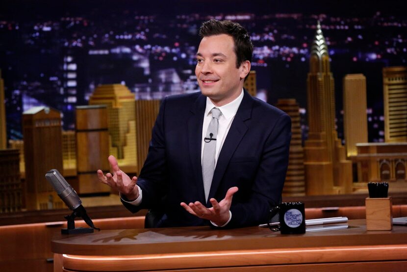 Jimmy Fallon on the set of "The Tonight Show Starring Jimmy Fallon"