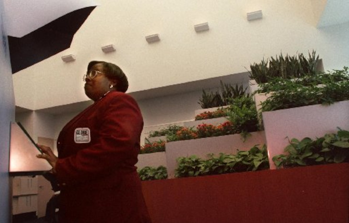 A verdant atrium surrounded the security screening area at Legend Airlines' Dallas Love...