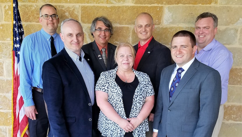 The Fate City Council includes front row (from left): Councilman Lance Megyesi, Councilwoman...