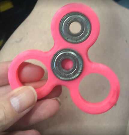 The photo Joniec posted on Facebook of her daughter's fidget spinner, with two missing...