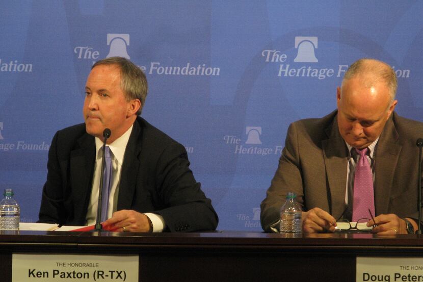  Texas Attorney General Ken Paxton spoke Wednesday Feb. 25, 2015, at the Heritage Foundation...