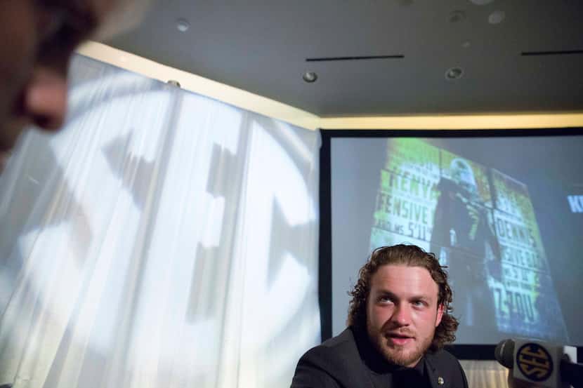 Missouri's Maty Mauk speaks to the media at the Southeastern Conference NCAA college...