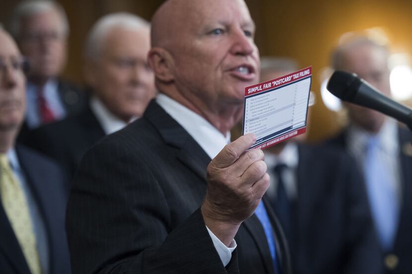 Rep. Kevin Brady (R-Texas) talks about tax reform in the Capitol's Rayburn Room on September...