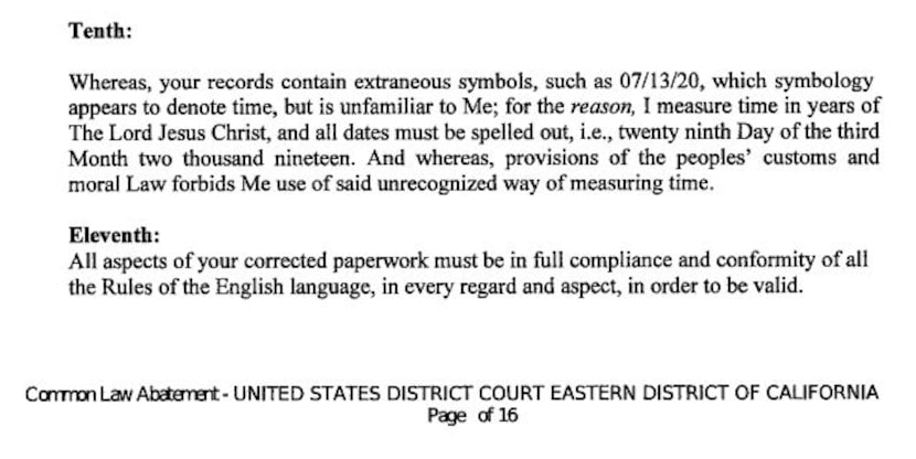 Authorities say sovereign citizens regularly submit paperwork filled with pseudo-legal...