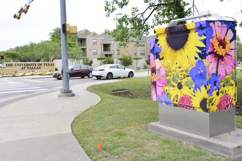 Artwork by Tiffany Managad, one of five winners in Richardson's traffic box art contest, is...
