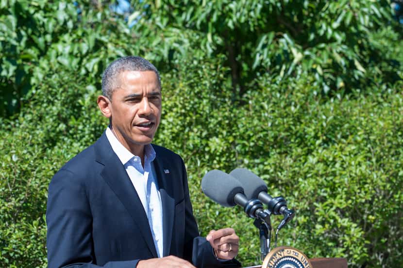 U.S. President Barack Obama delivers a statement on Egypt at his vacation home  August 15,...