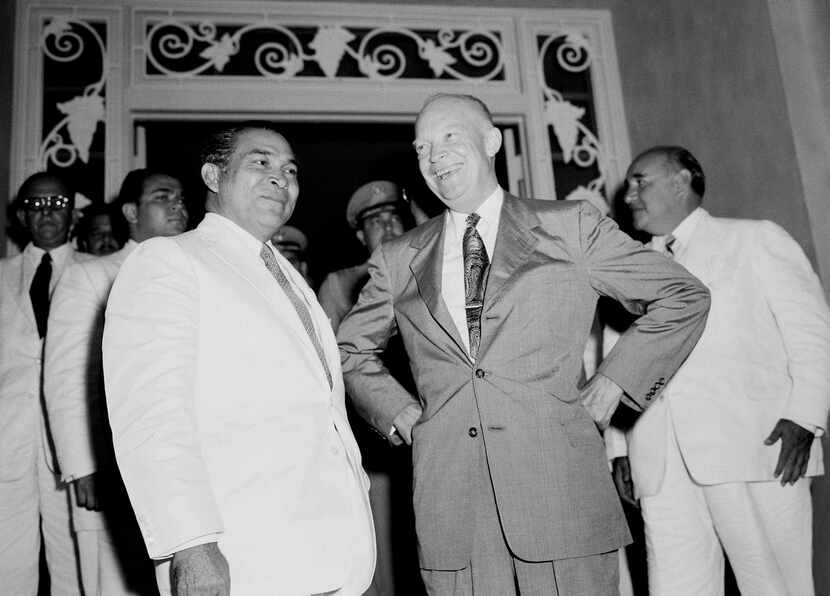 
President Dwight Eisenhower and Cuban President Fulgencio Batista met in Panama in July...