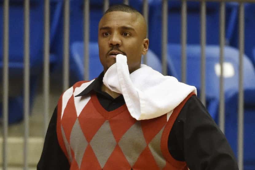 Duncanville head basketball coach Corey Chism during their boys basketball game against...