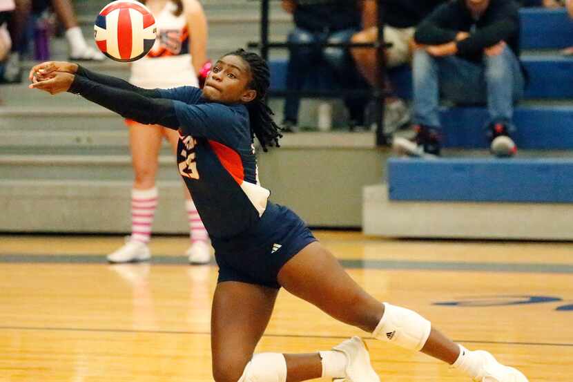 Sachse's Zoria Heard, pictured during Tuesday's District 10-6A match against Wylie, is tied...