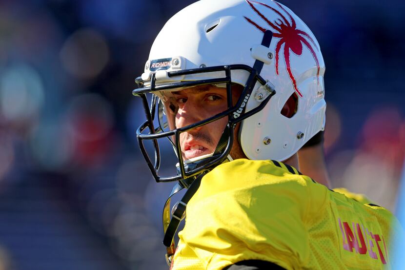 South Squad Kyle Lauletta, of Richmond, during the South's team practice Tuesday, Jan. 23,...