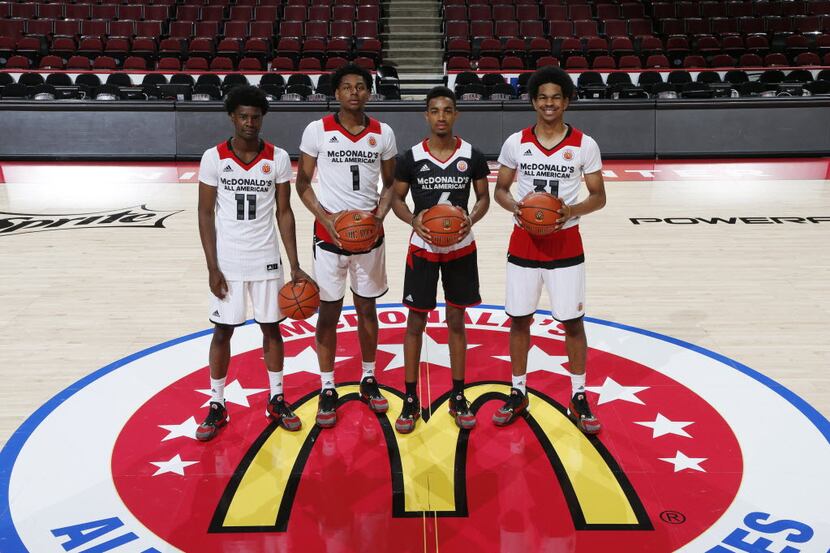 Mar 30, 2016; Chicago, IL, USA; From left to right McDonald's All-Americans Josh Jackson...