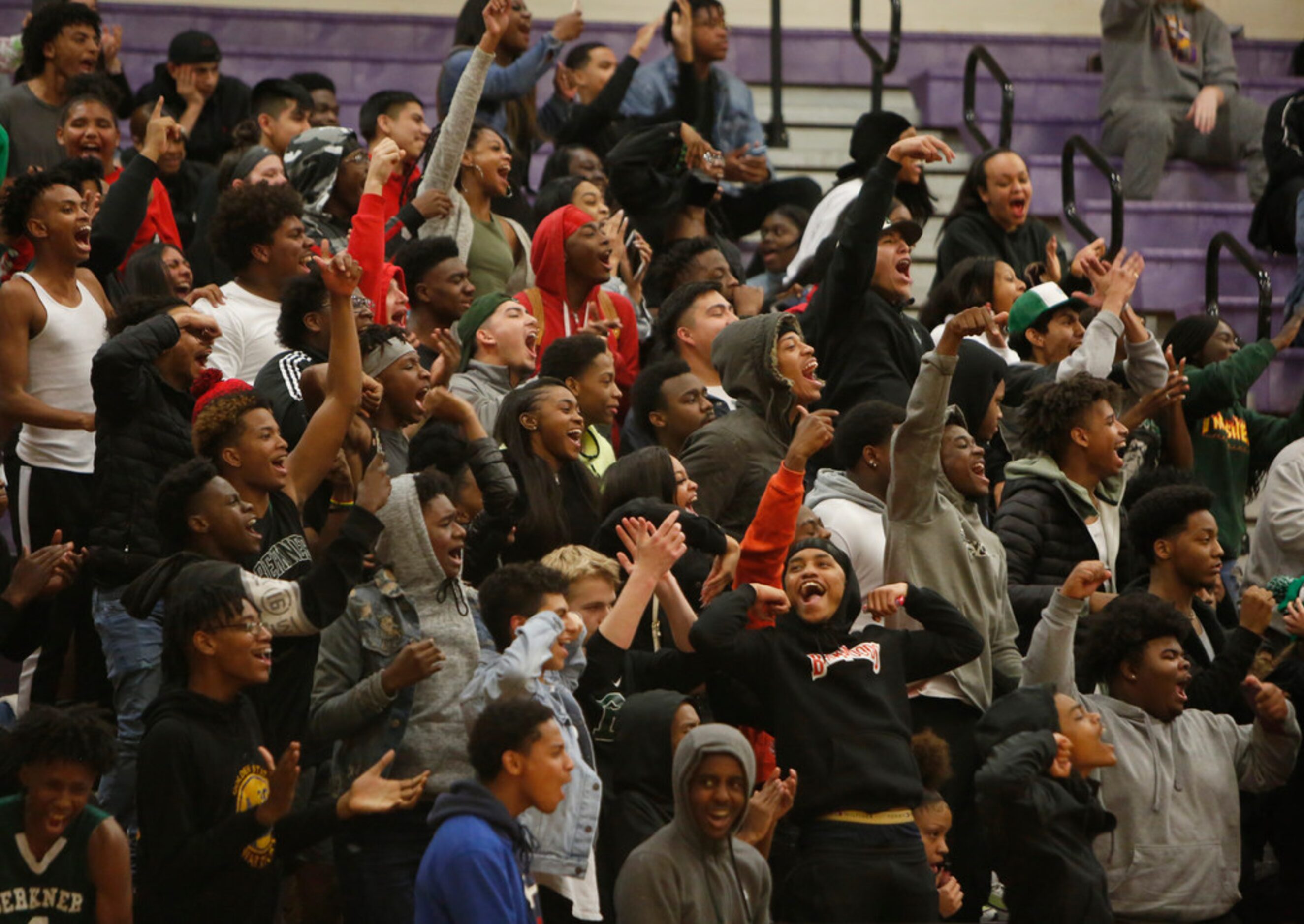 Richardson Berkner fans voice their support after a score during first half action against...