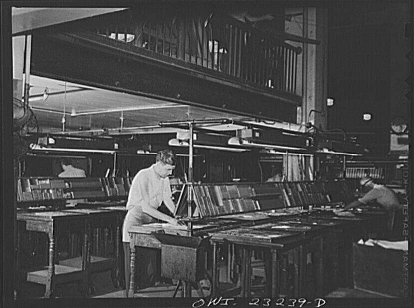 The composing room at The Dallas Morning News in April 1943.