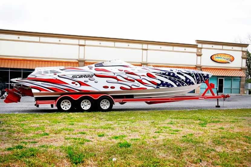 American flag motifs are a popular design for vinyl wraps that decorate boats, trucks and...
