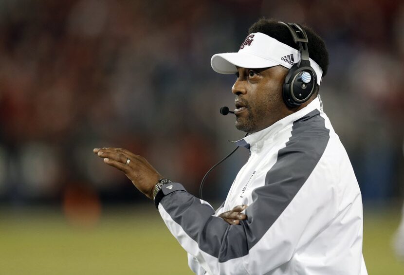 Texas A&M head coach Kevin Sumlin watches from the sideline in the first half of the Music...