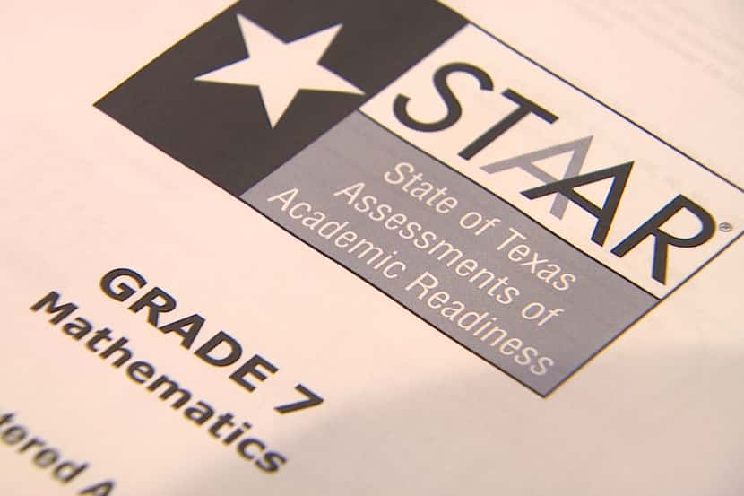 A STAAR test booklet for seventh-grade math. Texas students take the annual state...