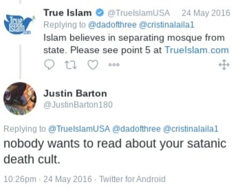 This is a screenshot of a tweet from former McKinney ISD teacher Justin Barton.