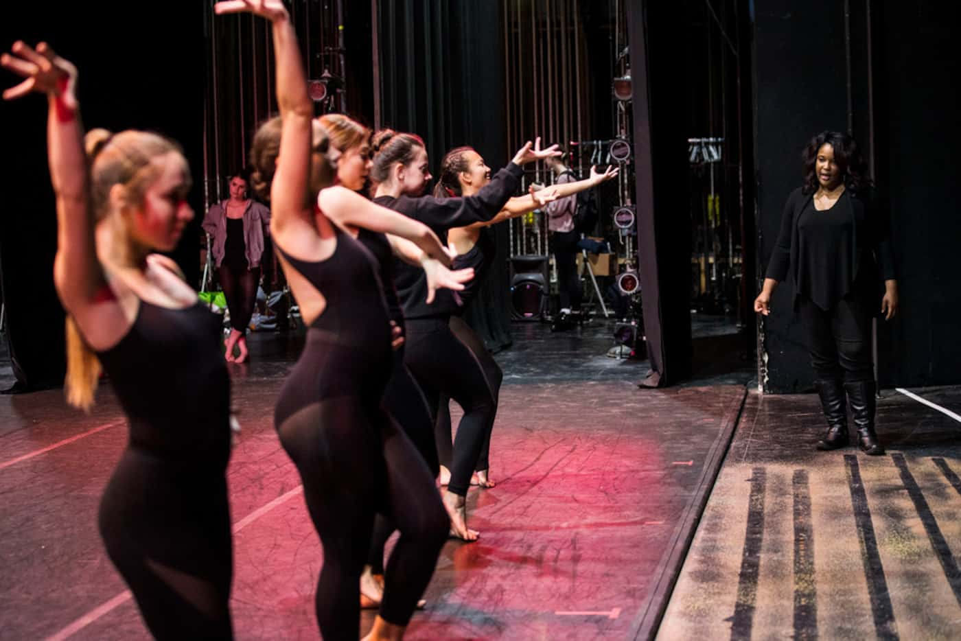 Bridget L. Moore rehearses Southern Methodist University dance students in her new tribute...