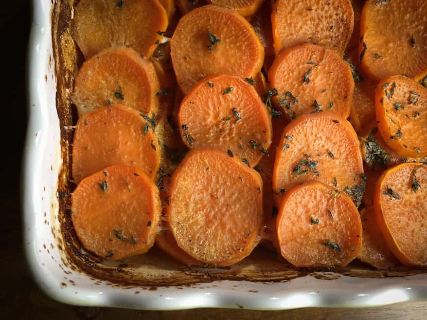 Leslie Brenner's favorite sweet potato dish, a savory gratin created by Regina Schrambling....