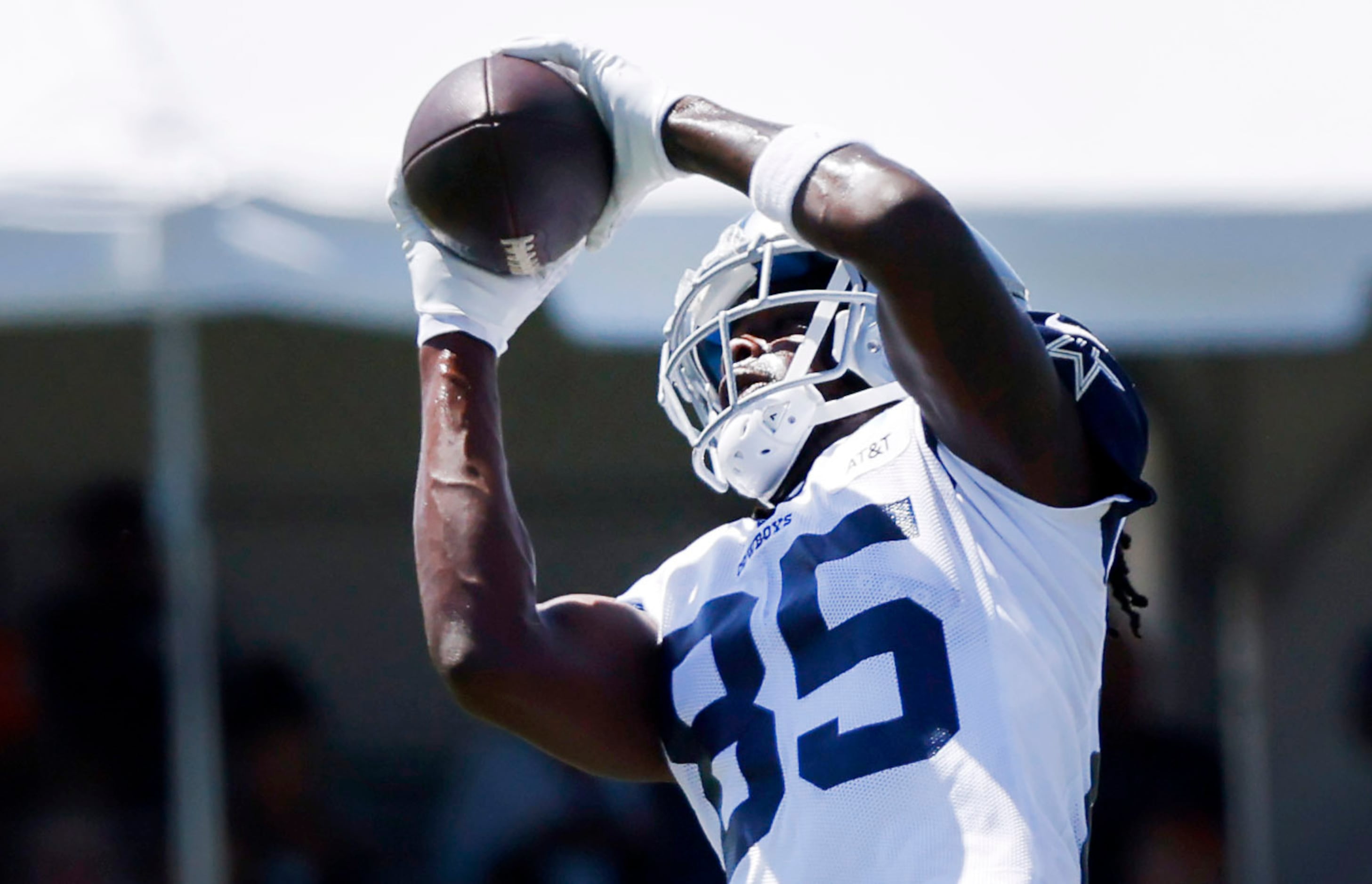 Dallas Cowboys wide receiver Noah Brown (85) pulls in a pass from quarterback Dak Prescott...