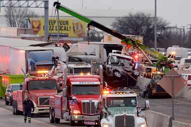 Cleanup continues on Interstate 35W near Northside Dr. in Fort Worth after a 133-car pile-up...