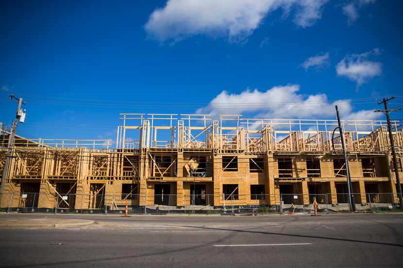 Dallas-area apartment builders have filed permits to start more than 20,000 additional units...