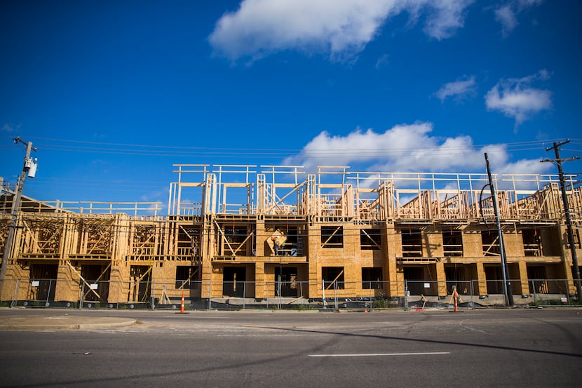 Dallas-area apartment builders have filed permits to start more than 20,000 additional units...