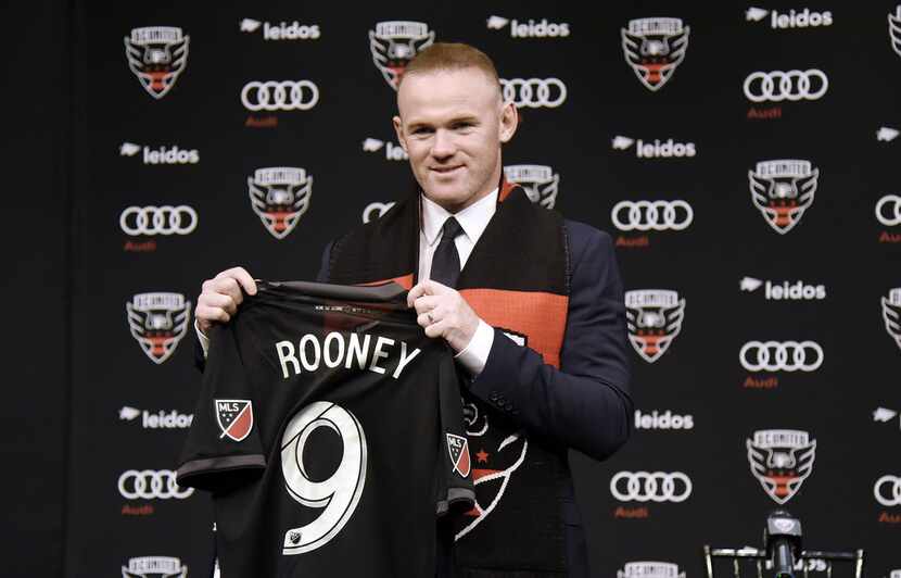 English international soccer player Wayne Rooney poses during an introductory press...