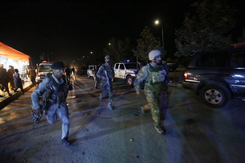 Afghan security forces rushed to respond to a Taliban attack on the campus of the American...