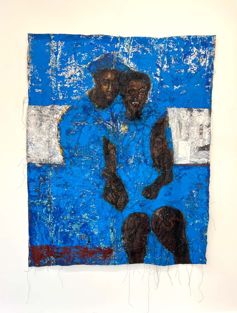 Kaloki Nyamai distresses his artwork — even going so far as to step on his canvases.